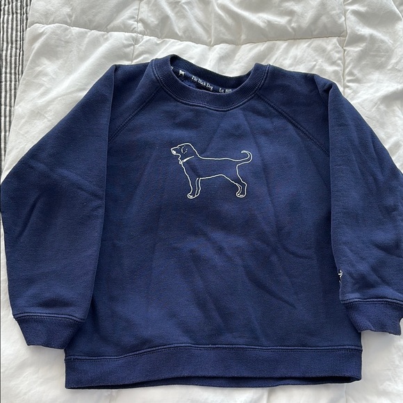 Navy Blue Dog Embroidered Sweatshirt - Picture 1 of 4